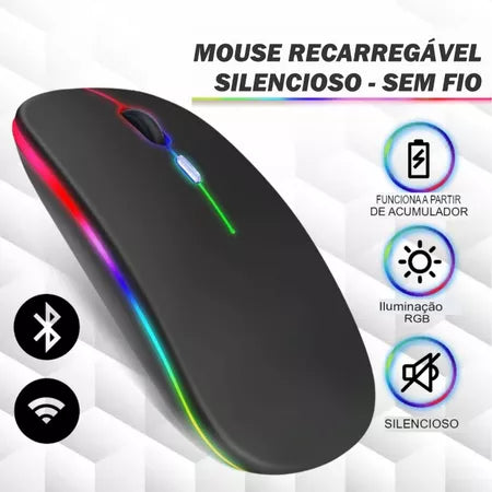 WaveCharge RGB – Mouse Sem Fio Recarregável 2.4GHz