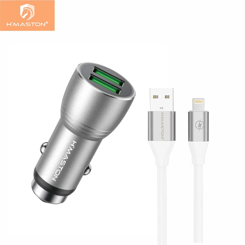 H’Maston DuoCharge Turbo – Veicular 2USB 4.8A + Cabo