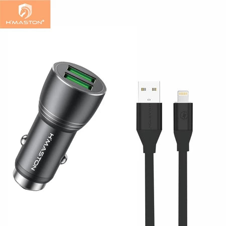H’Maston DuoCharge Turbo – Veicular 2USB 4.8A + Cabo