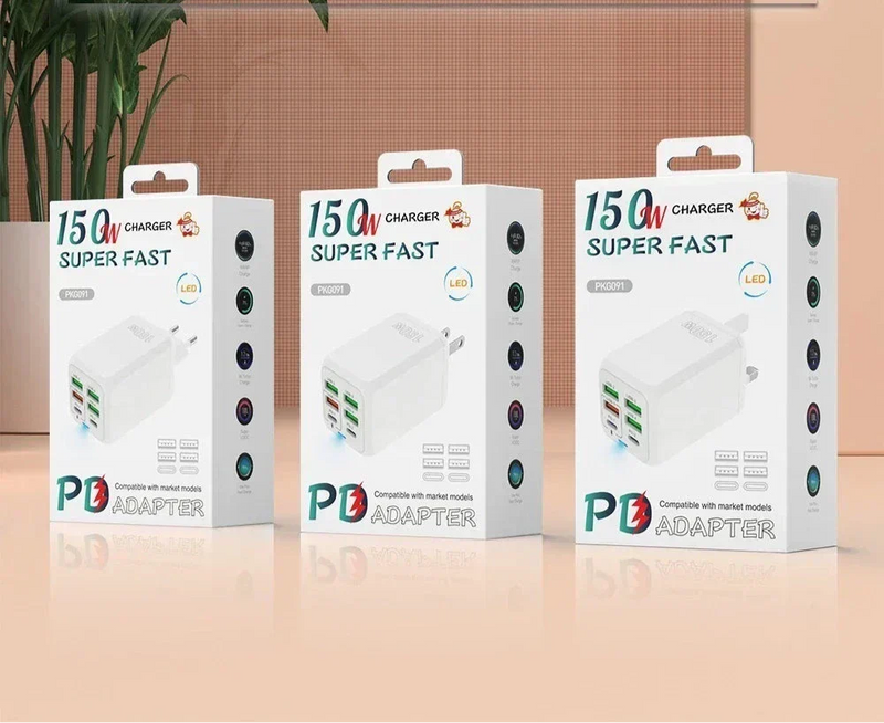 Carregador 150W 4USB + Carregador Rápido 2PD