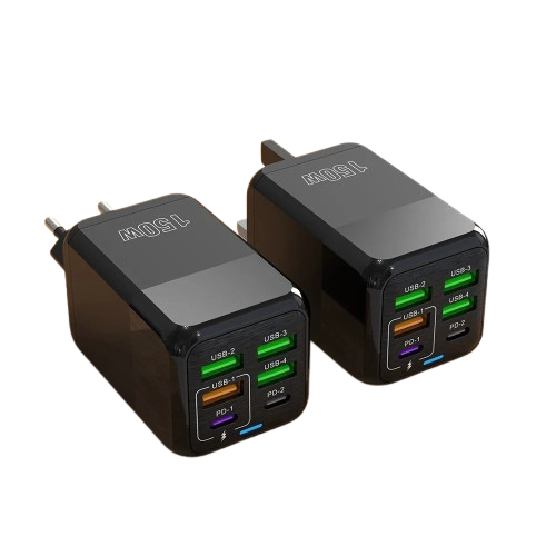 Carregador 150W 4USB + Carregador Rápido 2PD