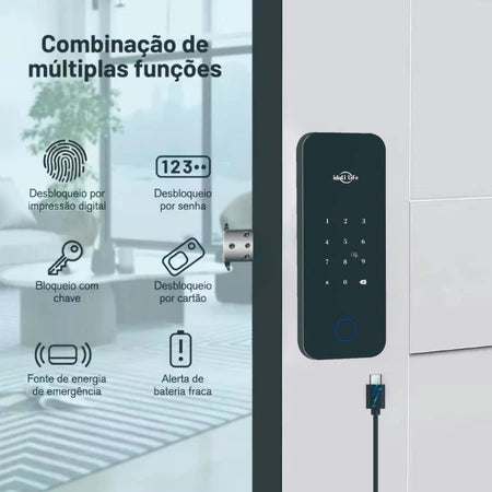 SecureTouch Pro – Fechadura Inteligente WiFi Biometria IDALI LIFE
