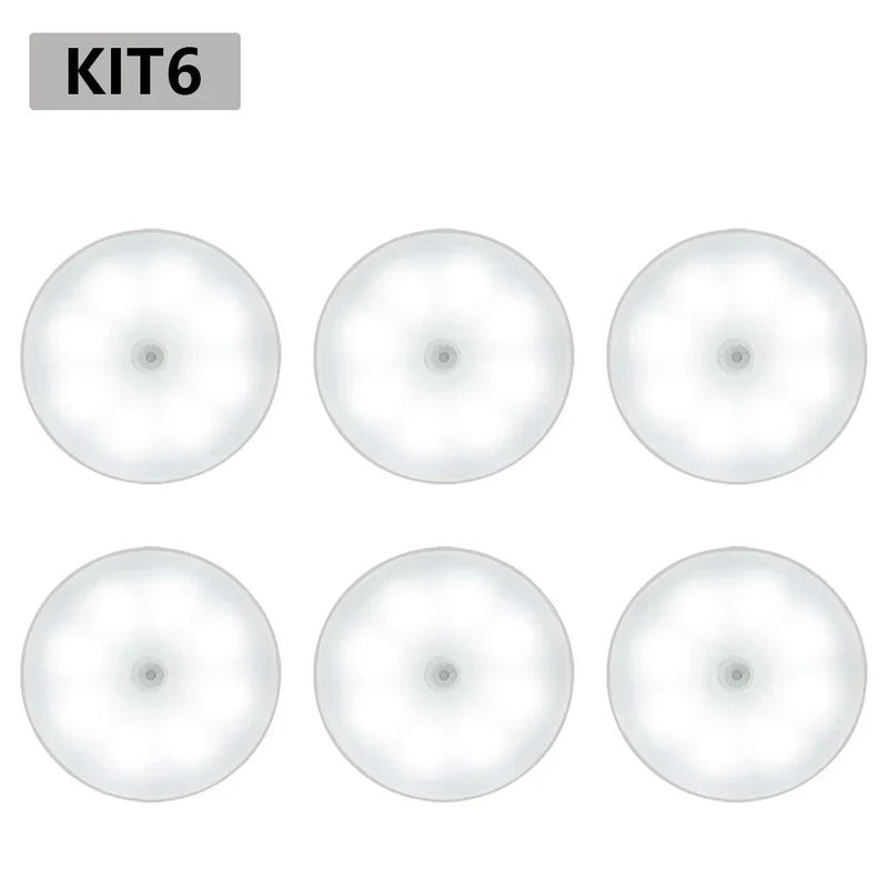 KIT6/10 Luminárias Led S/ Fio Com Sensor Presença