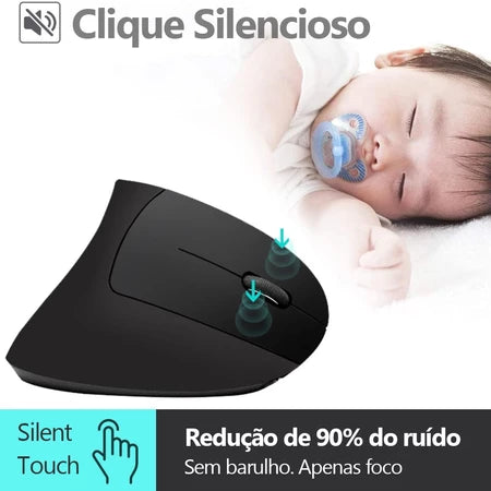 ErgoPro RGB – Mouse Vertical Sem Fio 2.4GHz 6 Botões