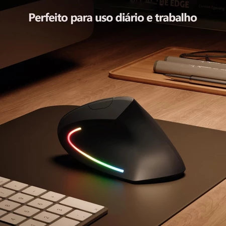 ErgoPro RGB – Mouse Vertical Sem Fio 2.4GHz 6 Botões