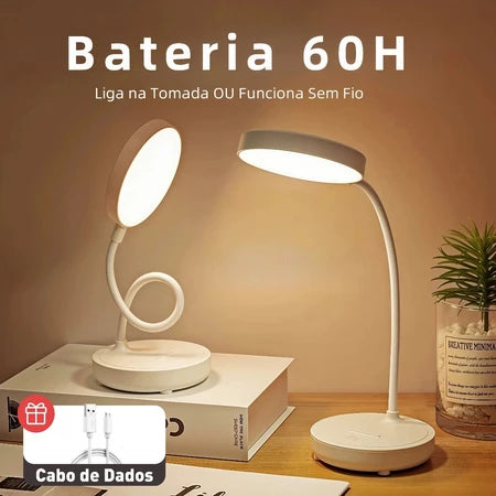 Flex DeskLight Pro – Luminária LED Recarregável com Proteção Ocular