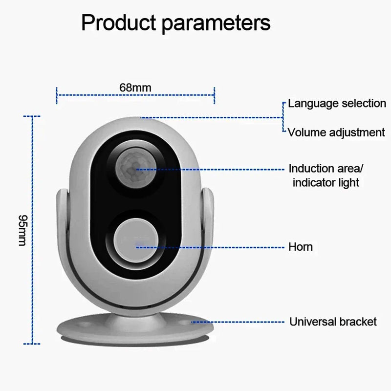 3 em 1 Sensor de Presença Para Lojas Alarme E Anunciador