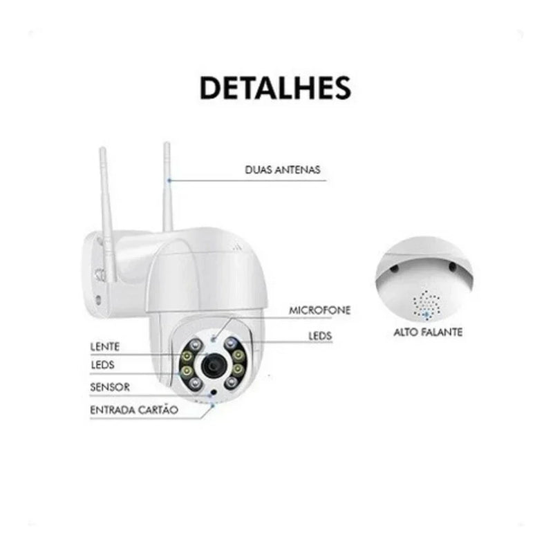 Câmera IP Externa Wi-Fi Dome PTZ