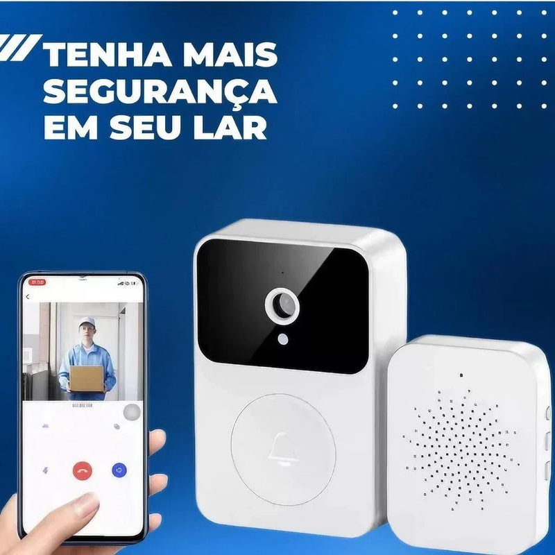 Campainha com Câmera Vídeo Porteiro Sem Fio Wi-Fi HD